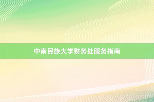 中南民族大学财务处服务指南